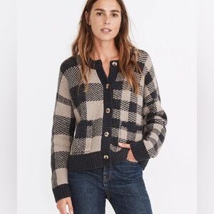 Plaid-Mix colburne cardigan sweater Madewell